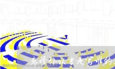 离婚协议书是写谁的名字/2023111831483