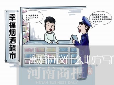 离婚协议什么地方写的最好/2023111470584