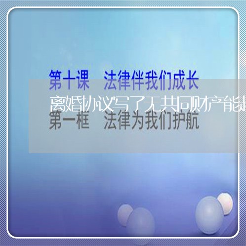 离婚协议写了无共同财产能起诉吗/2023111849581