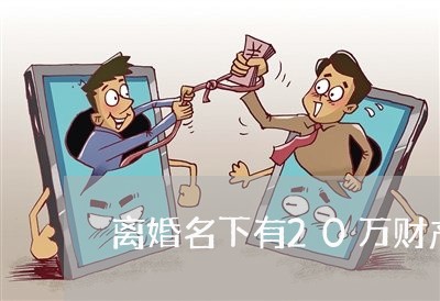 离婚名下有20万财产/2023111750704