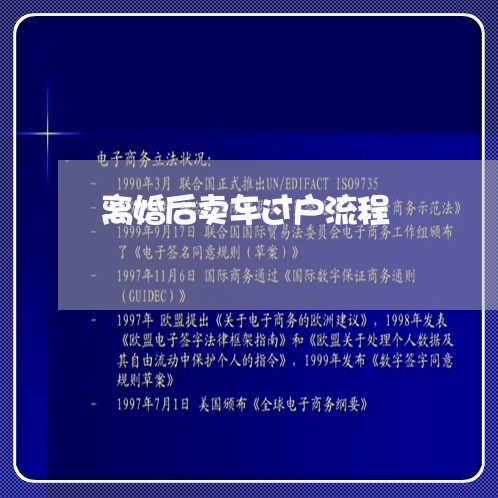 离婚后卖车过户流程/2023110489404