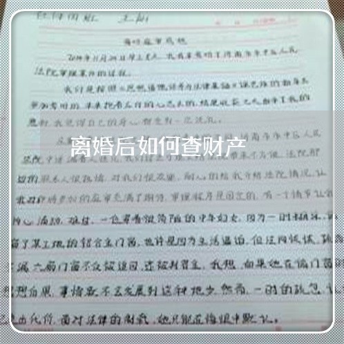 离婚后如何查财产/2023100152484