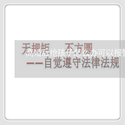 离婚后抢孩子怎么办可以报警吗/2023111732372