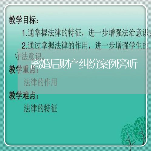 离婚后财产纠纷案例旁听/2023111752828