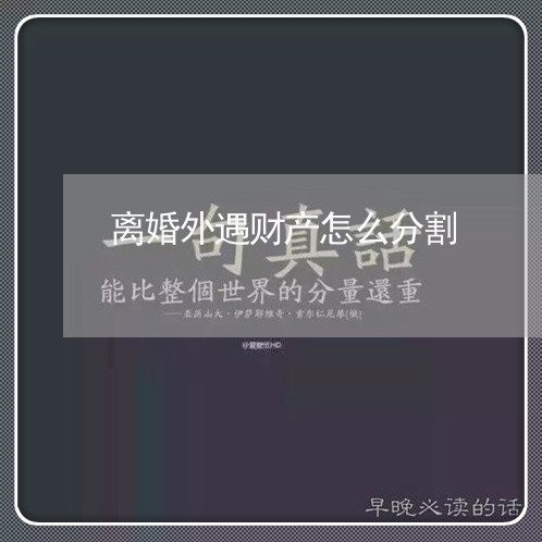 离婚外遇财产怎么分割/2023111629351