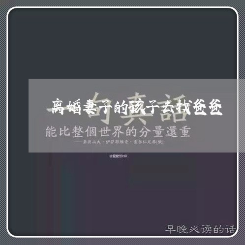 离婚妻子的孩子去找爸爸/2023111634036