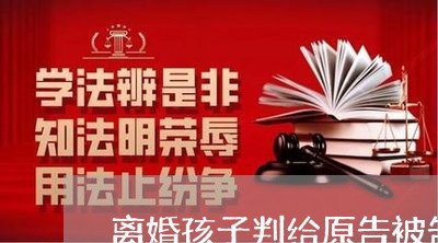 离婚孩子判给原告被告不同意/2023111695926