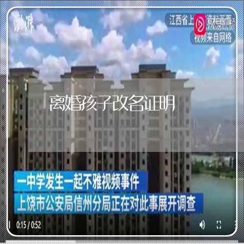 离婚孩子改名证明/2023092974704