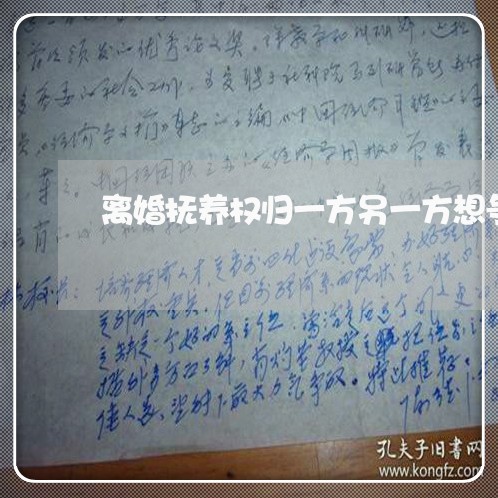 离婚抚养权归一方另一方想争夺/2023111674926