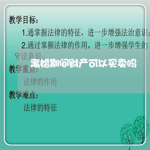 离婚期间财产可以买卖吗/2023111662314