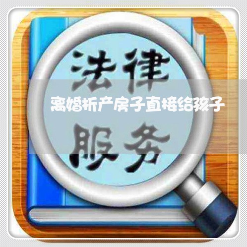 离婚析产房子直接给孩子/2023111624128