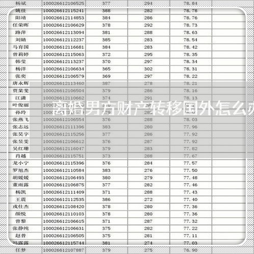 离婚男方财产转移国外怎么办/2023111525249