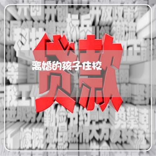 离婚的孩子住校/2023121795936