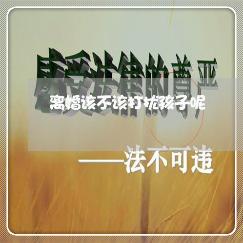 离婚该不该打扰孩子呢/2023111504047