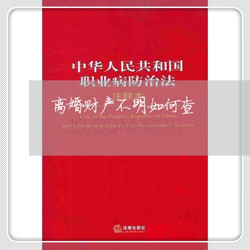 离婚财产不明如何查/2023110961723