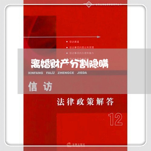 离婚财产分割隐瞒/2023093060734