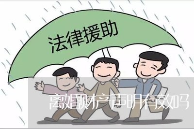 离婚财产声明有效吗/2023110927157