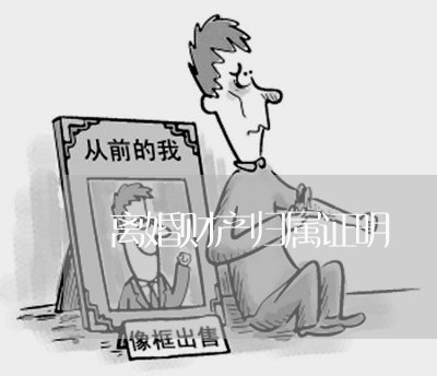 离婚财产归属证明/2023100258279