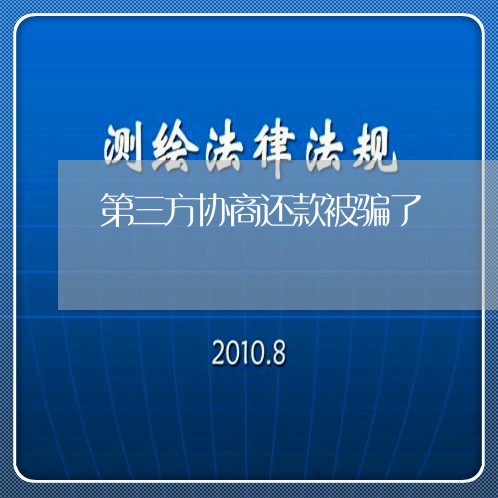 第三方协商还款被骗了/2023092724916