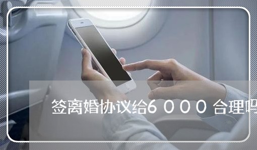 签离婚协议给6000合理吗/2023111580472