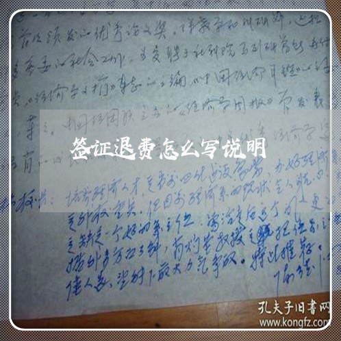 签证退费怎么写说明/2023061447372