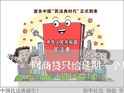 网商贷只给延期一个月怎么办/2023061719571