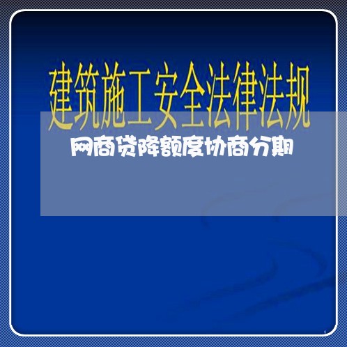 网商贷降额度协商分期/2023102596949