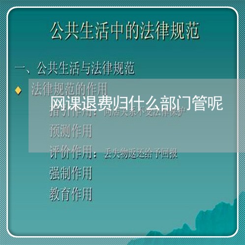 网课退费归什么部门管呢/2023051949380