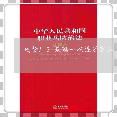 网贷12期能一次性还完么/2023112488359