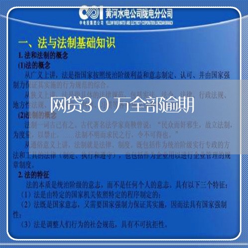 网贷30万全部逾期/2023110270260