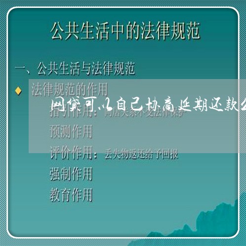 网贷可以自己协商延期还款么/2023033126057