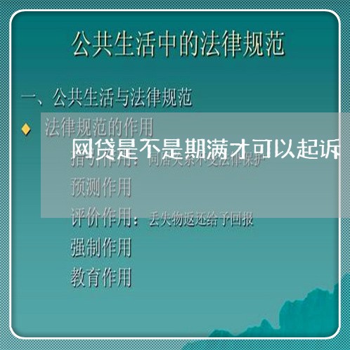 网贷是不是期满才可以起诉/2023110831616