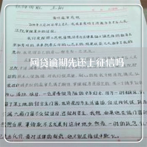 网贷逾期先还上征信吗/2023110732403