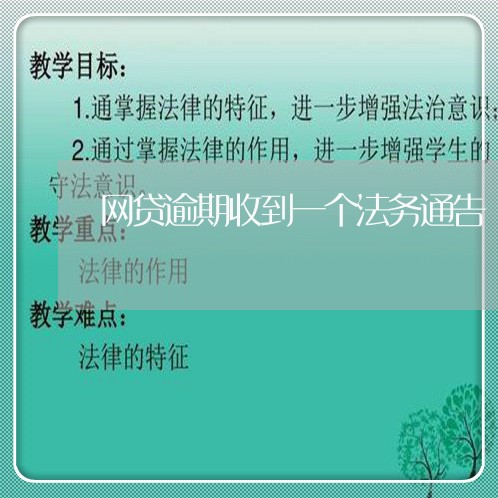 网贷逾期收到一个法务通告/2023111726149