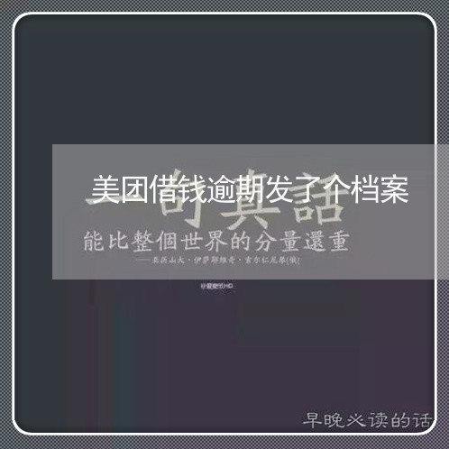 美团借钱逾期发了个档案/2023062418162