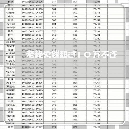 老赖欠钱超过10万不还/2023112351290