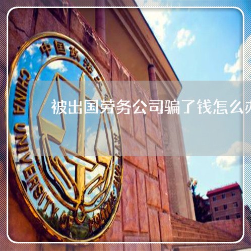 被出国劳务公司骗了钱怎么办/2023061384859