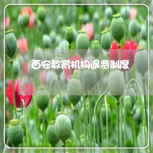 西安教育机构退费制度/2023041461916