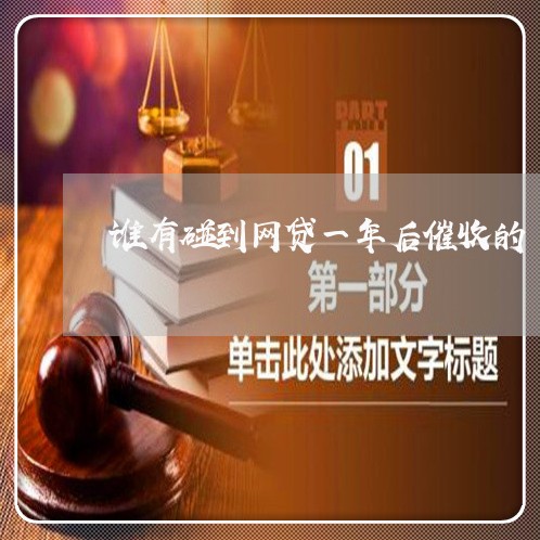 谁有碰到网贷一年后催收的/2023111464826