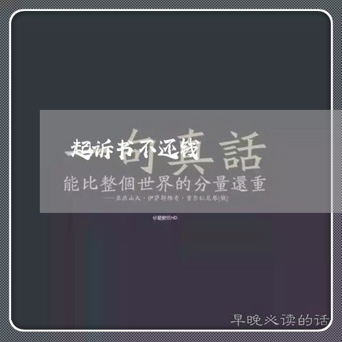 起诉书不还钱/2023100959270