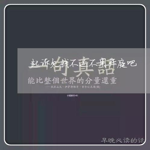 起诉欠钱不还不用开庭吧/2023111038571