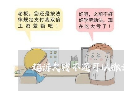 起诉欠钱不还可以撤诉吗/2023091516172