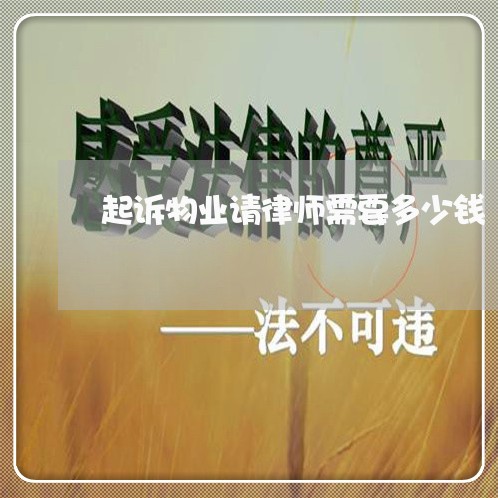 起诉物业请律师需要多少钱/2023040159383