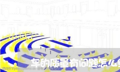 车的质量有问题怎么维权/2023062433026