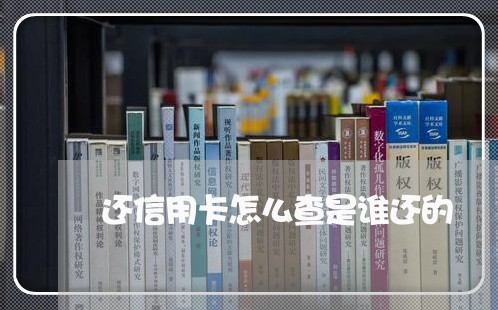 还信用卡怎么查是谁还的/2023120451603