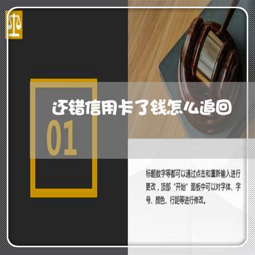 还错信用卡了钱怎么追回/2023102867392