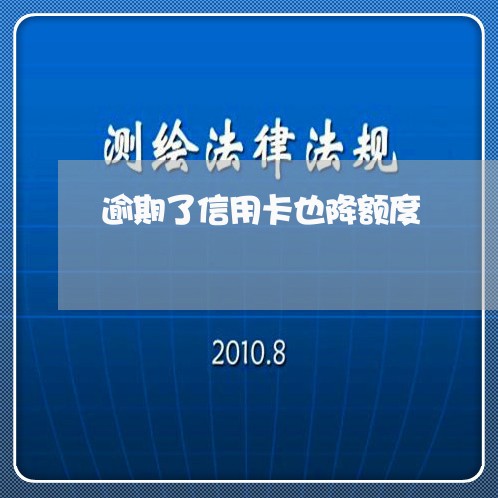 逾期了信用卡也降额度/2023100925940