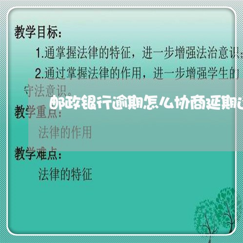 邮政银行逾期怎么协商延期还款/2023092448584