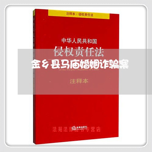 金乡县马庙婚姻诈骗案/2023112583726