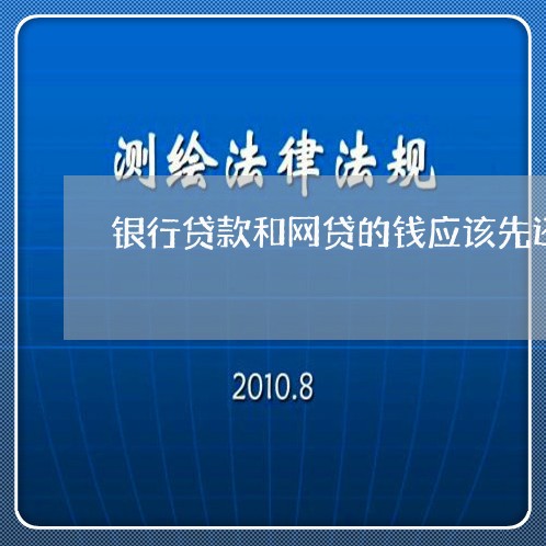 银行贷款和网贷的钱应该先还哪种/2023112442615